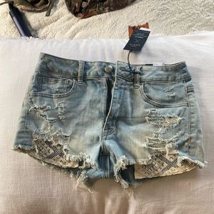 Hi rise shortie shorts